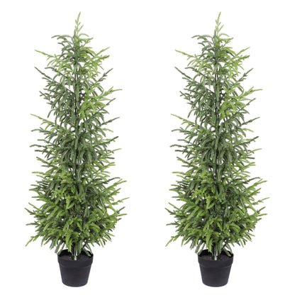 5' Artificial Real Touch Pine Tree in Black Plastic Pot, 2pc/set image 6