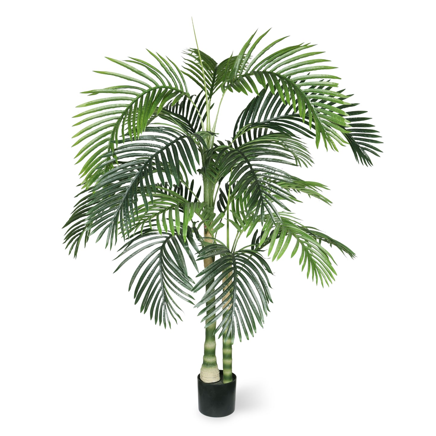 6FT Artificial Palm Tree with Black Plastic Pot, Tropical Fake Plant for Indoor Outdoor Decoration, Faux Palm, 1pc/set image 6