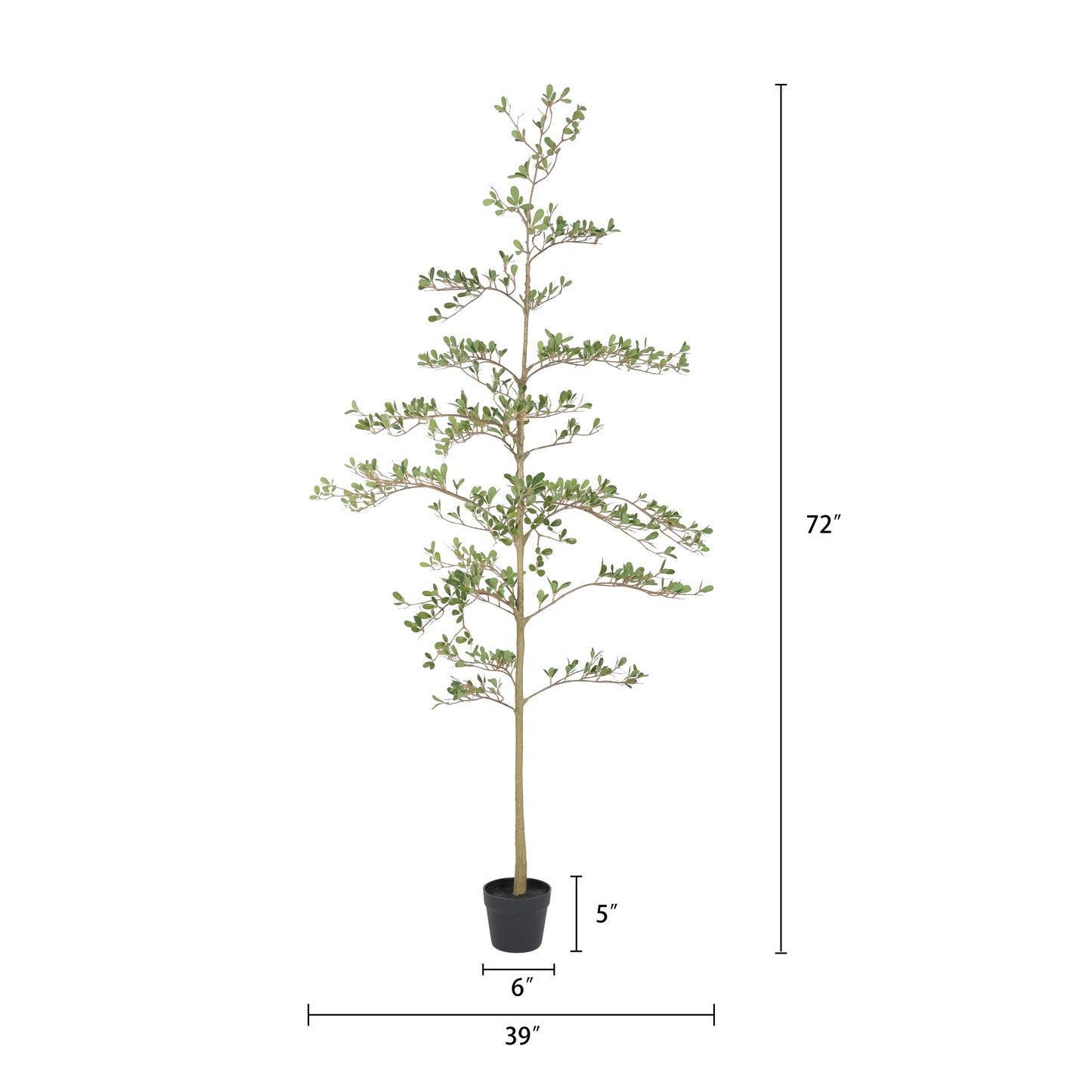6ft Artificial Olive Tree, Realistic Faux Potted Plant in Black Pot, Indoor & Covered Outdoor Decorative Tree for Living Room and Office, 1pc/set image 5
