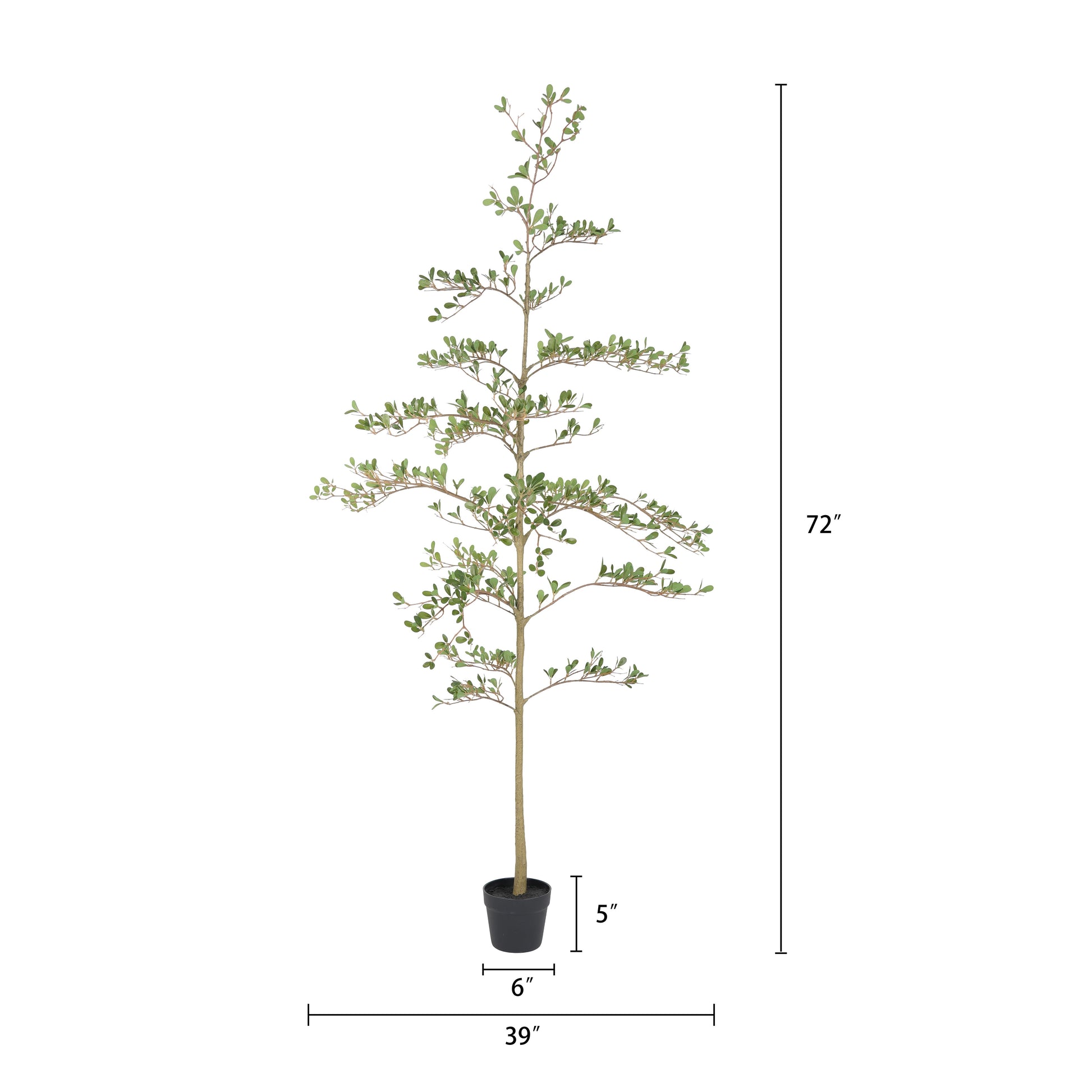 6ft Artificial Olive Tree, Realistic Faux Potted Plant in Black Pot, Indoor & Covered Outdoor Decorative Tree for Living Room and Office, 1pc/set image 5