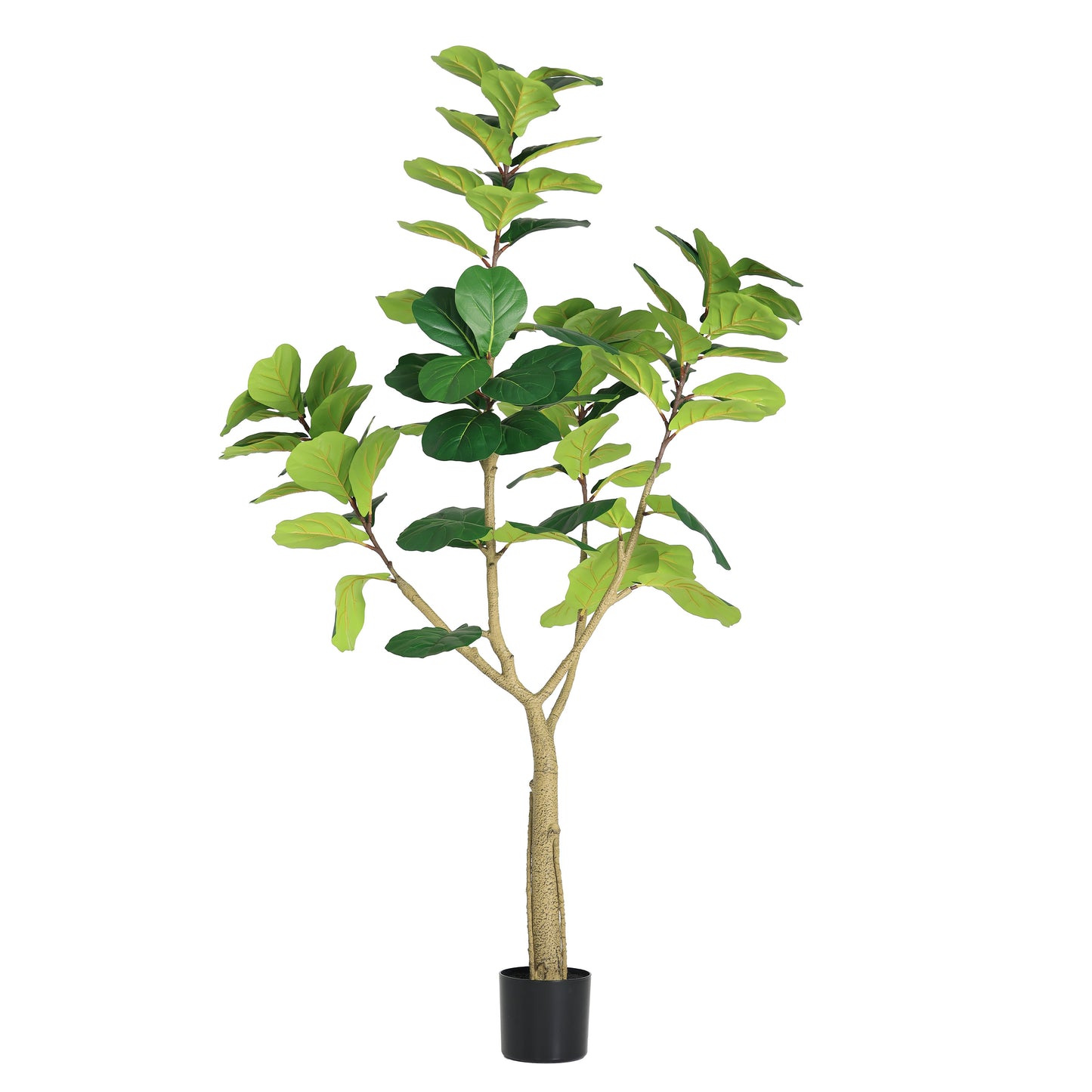6FT Artificial Fiddle Leaf Fig Tree, Realistic Faux Potted Plant in Black Pot, 1pc/set image 6