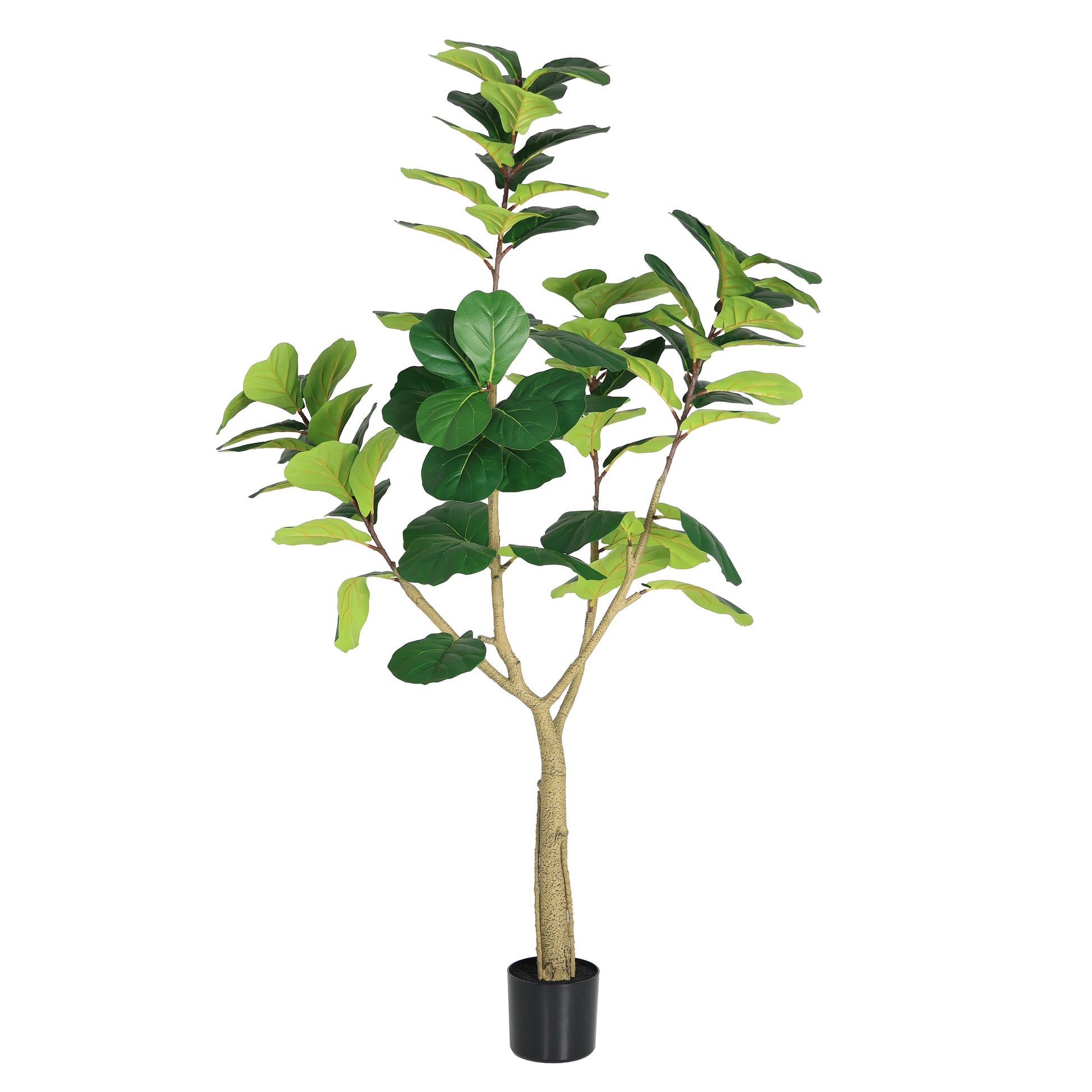 6FT Artificial Fiddle Leaf Fig Tree, Realistic Faux Potted Plant in Black Pot, 1pc/set image 7
