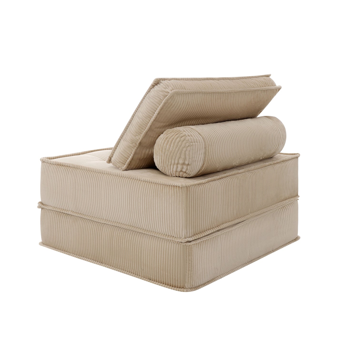 66.9 inch modular sofa, single seater, double-layer multi-combination, skin-friendly fabric, DIY suitable for living rooms, study rooms, bedrooms, and other spaces.Camel image 5