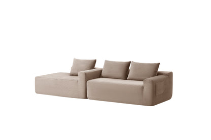 New 96.9"Cloud Sectional Couch with L-Shape Chaise,Modern Modular Sofa with Deep Seat,Upholstered Couches for Living Room Bedroom,No Assembly Required,(Corduroy Fabric),Camel,left image 8