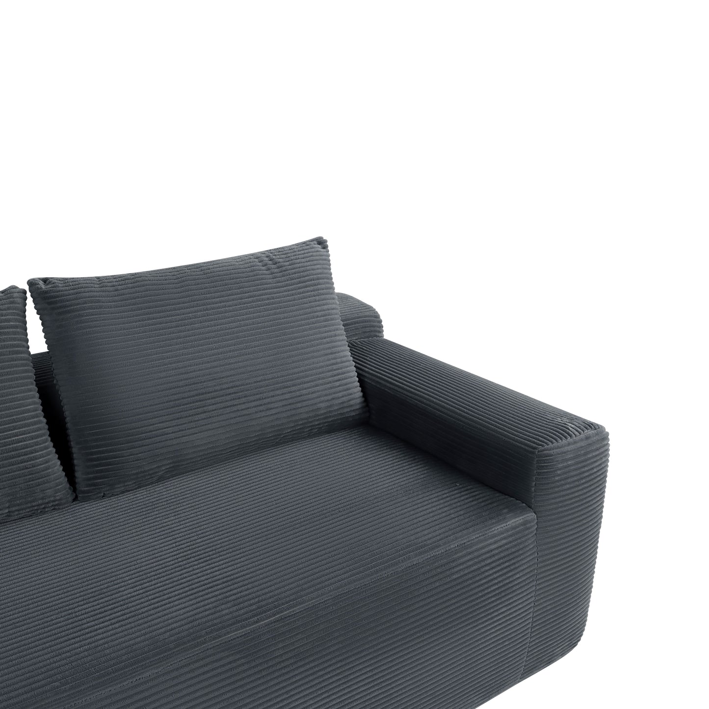 NEW2 96.9" Cloud Sectional Couch with U-Shaped Chaise,Modern Modular Sofa with Deep Seat, Upholstered Couches for Living Room Bedroom,No Assembly Required,(Plush Corduroy Fabric),Grey-Left image 12