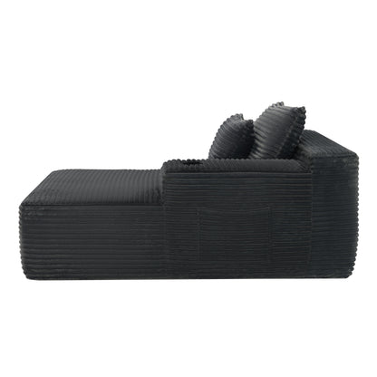 37.5-inch Right chaise longue with plush grey velvet, cup holder, flexible matching, mainly for living room use. image 4