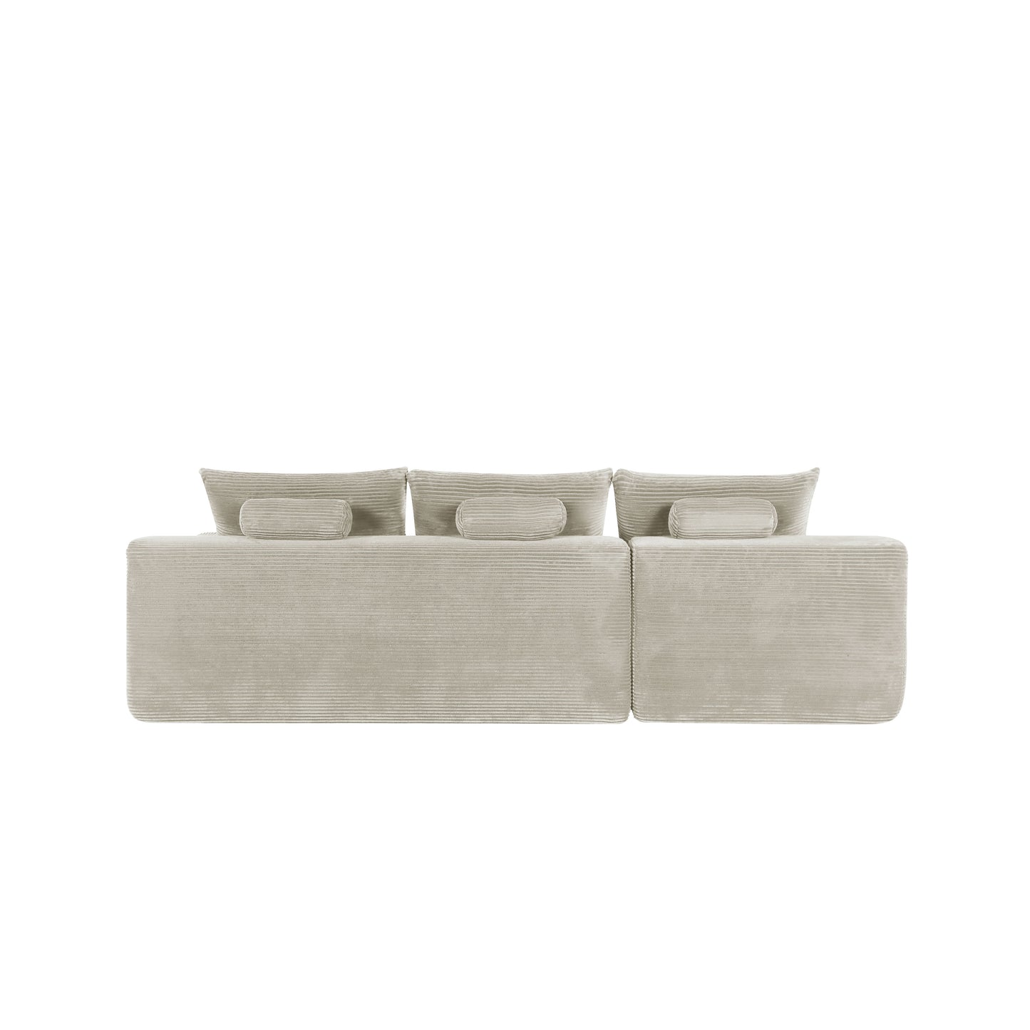 New2 96.9"Cloud Sectional Couch with L-Shape Chaise,Modern Modular Sofa with Deep Seat,Upholstered Couches for Living Room Bedroom,No Assembly Required,(Corduroy Fabric),Camel,left image 10