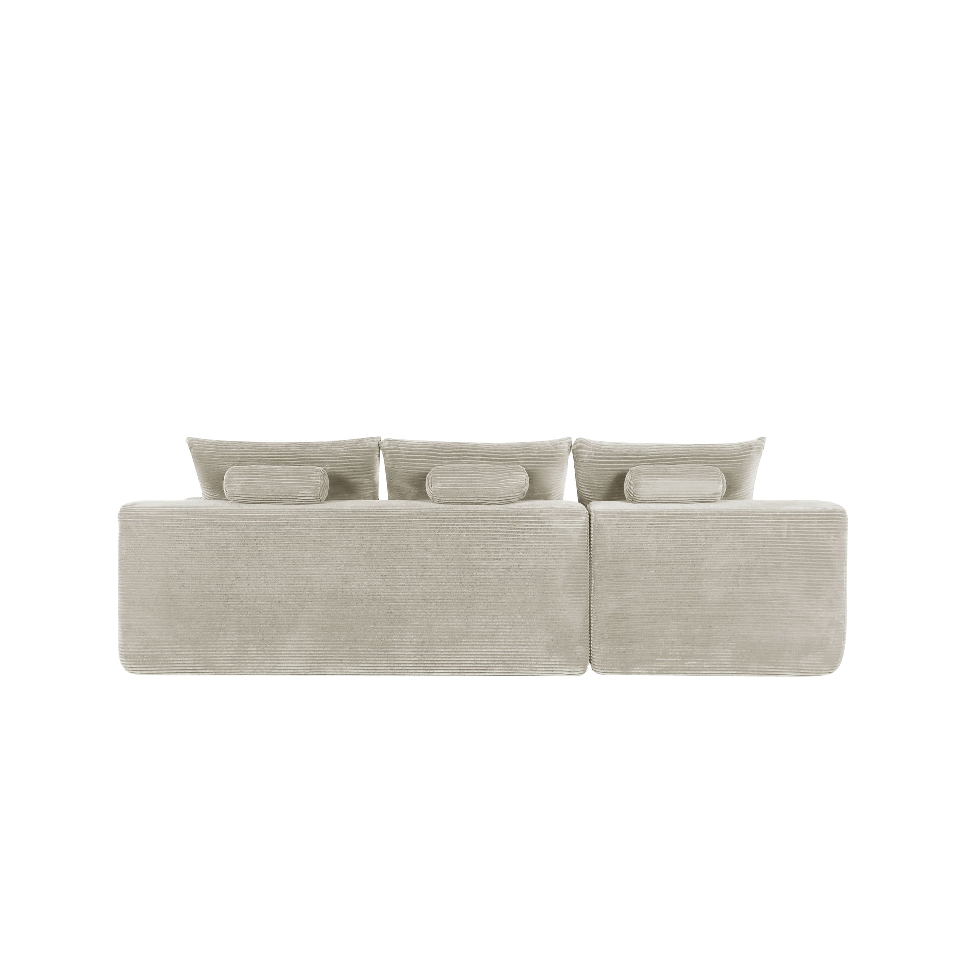 New2 96.9"Cloud Sectional Couch with L-Shape Chaise,Modern Modular Sofa with Deep Seat,Upholstered Couches for Living Room Bedroom,No Assembly Required,(Corduroy Fabric),Camel,left image 10