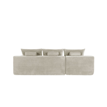 New2 96.9"Cloud Sectional Couch with L-Shape Chaise,Modern Modular Sofa with Deep Seat,Upholstered Couches for Living Room Bedroom,No Assembly Required,(Corduroy Fabric),Camel,left image 10