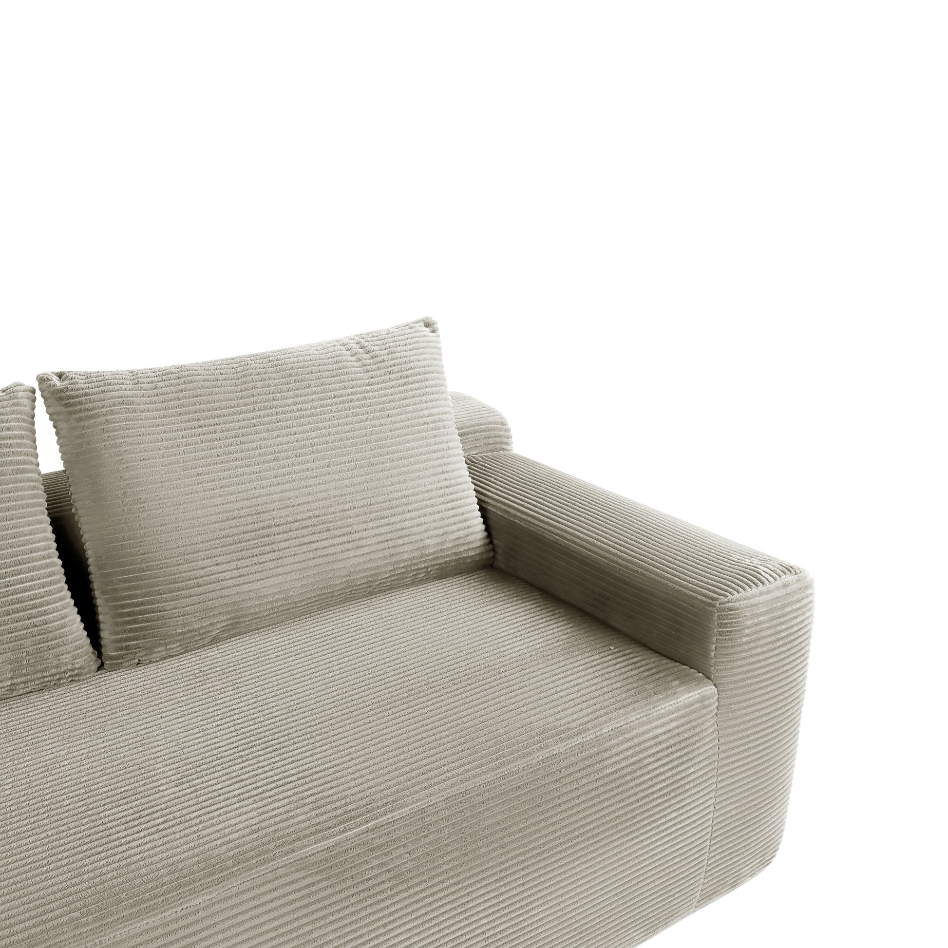 New2 96.9"Cloud Sectional Couch with L-Shape Chaise,Modern Modular Sofa with Deep Seat,Upholstered Couches for Living Room Bedroom,No Assembly Required,(Corduroy Fabric),Camel,left image 12