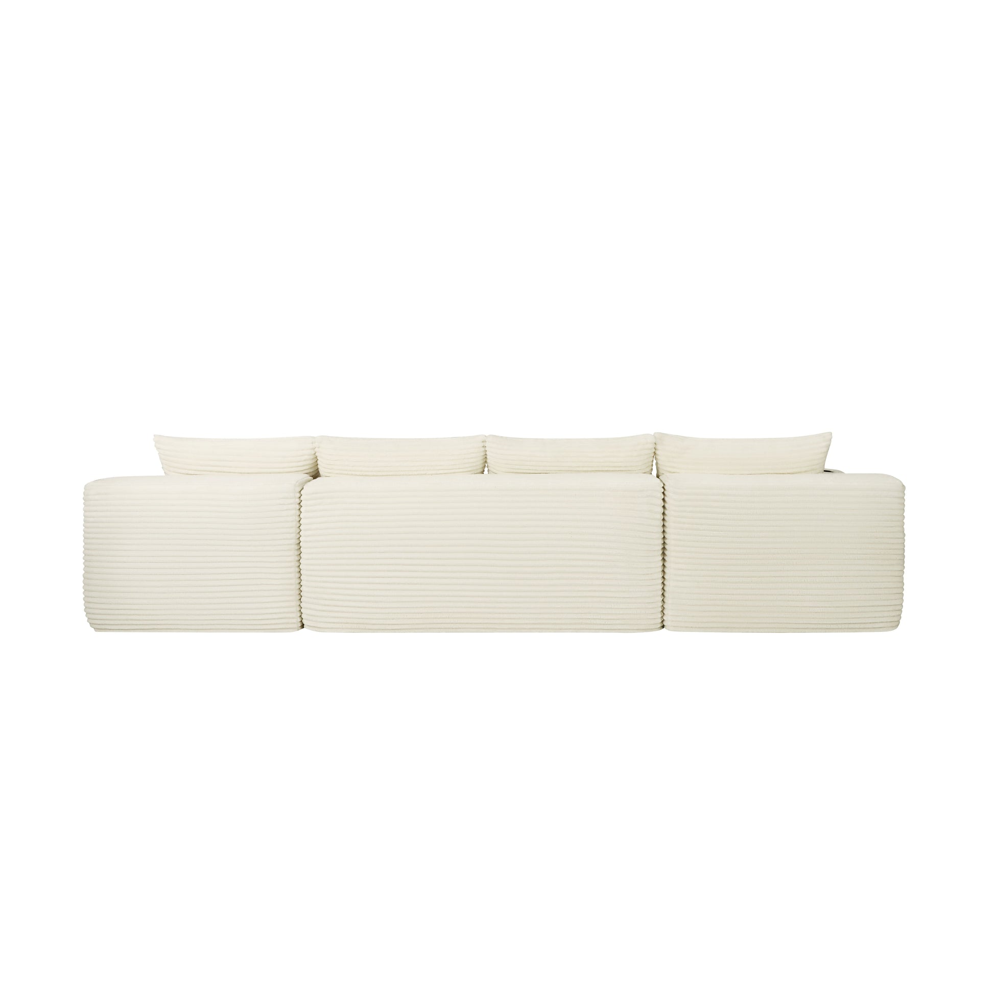 134" Cloud Sectional Sofa with U-Shape Chaise and Side Pockets and Cup holder, Modern Modular Design, Deep Seating, Upholstered Couch for Living Room/Bedroom, No Assembly Required (Plush)Beige image 7