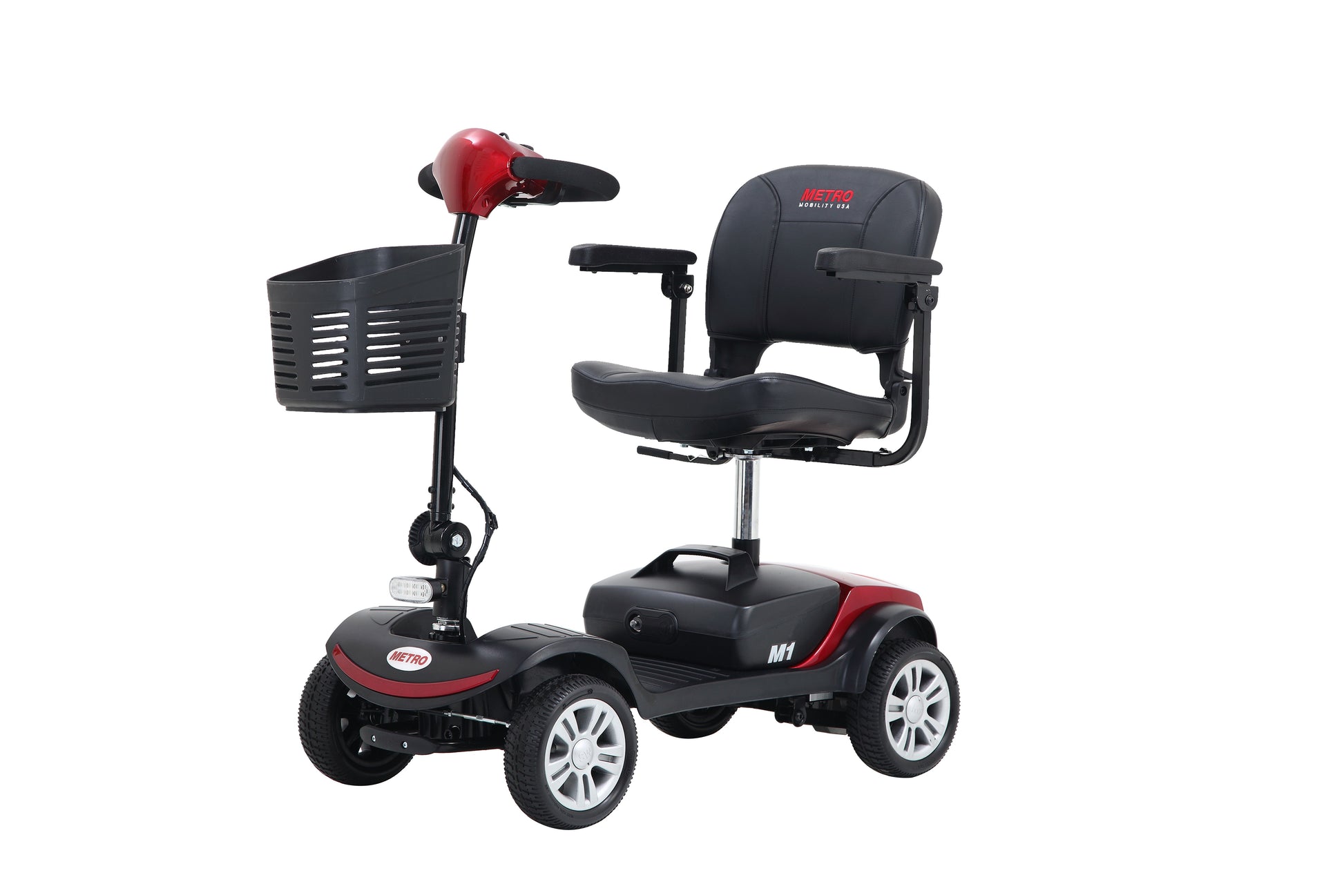 Four wheels Compact Travel Mobility Scooter with 300W Motor for Adult-300lbs, RED image 11