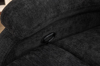 Hot massage manual lounge chair, with rocker arms and rotating fabric, with cup bucket, for living room, black image 9