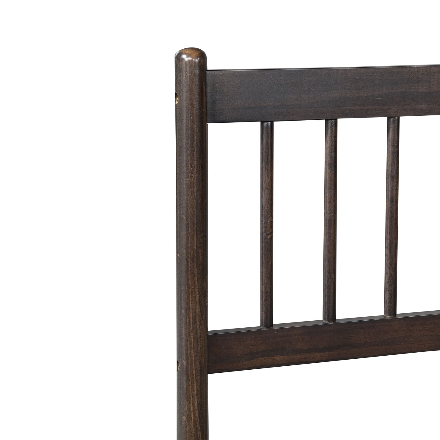 Traditional Style Queen Size Bed with Headboard and Footboard, Pinewood Bed with Strengthened Bed Frame,Brown image 8