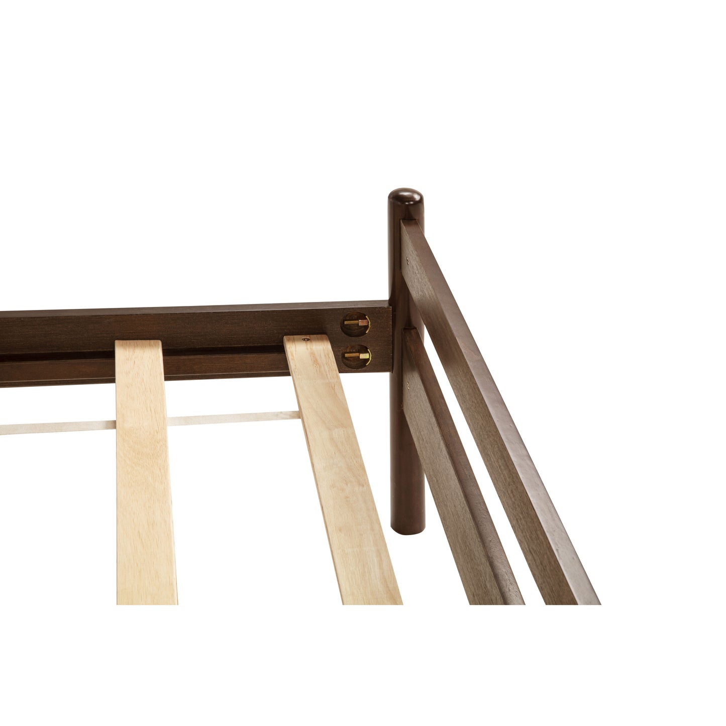 Traditional Style King Size Bed with Headboard and Footboard, Pinewood Bed with Strengthened Bed Frame,Walnut image 5