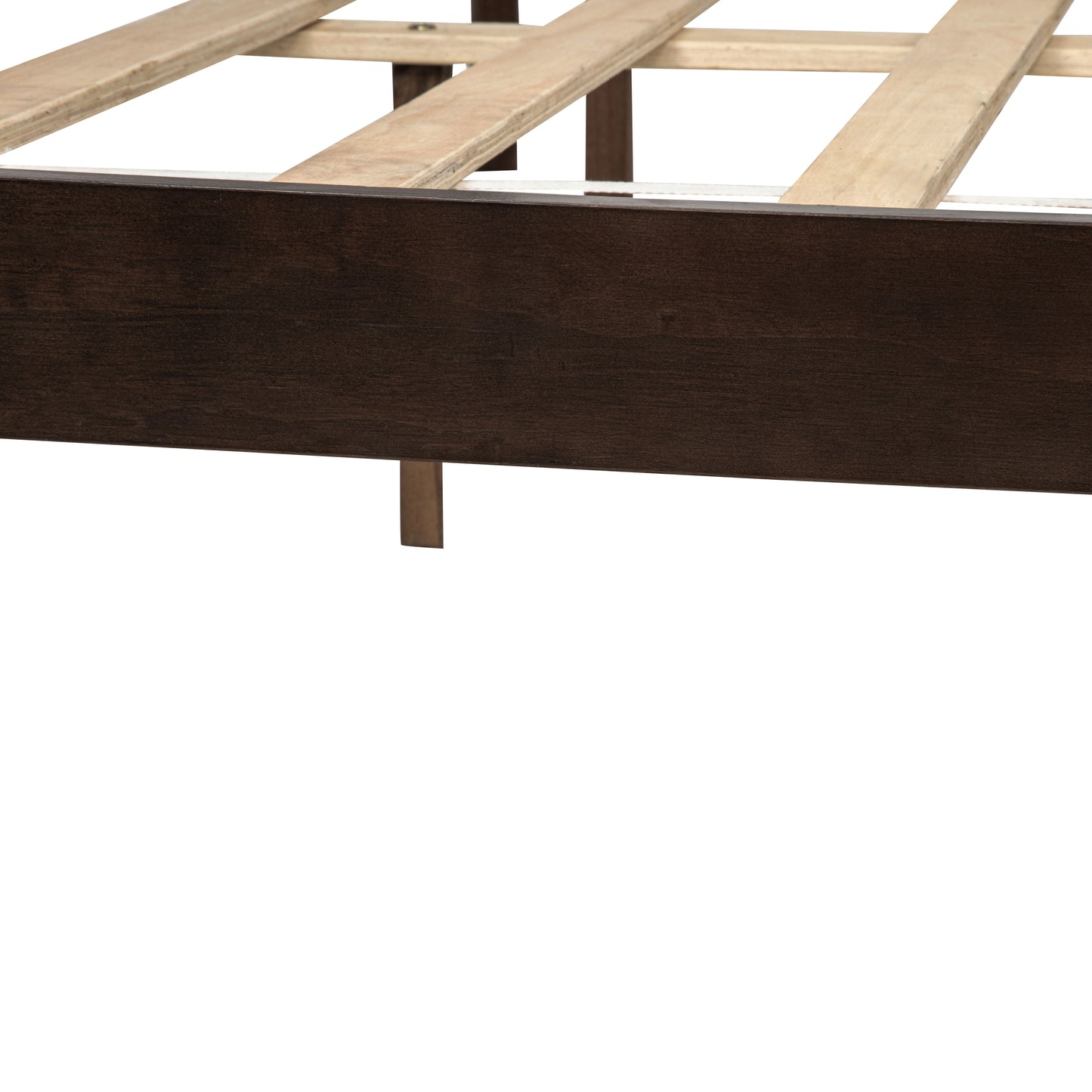 Traditional Style King Size Bed with Headboard and Footboard, Pinewood Bed with Strengthened Bed Frame,Brown image 3