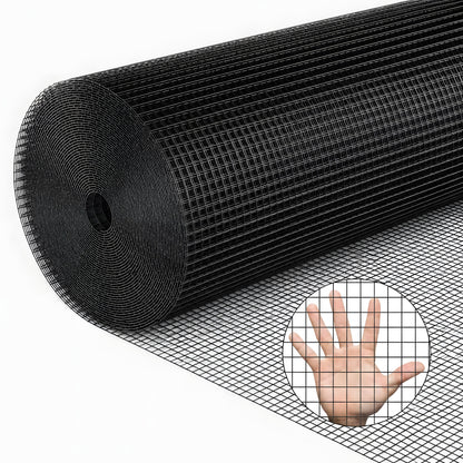36in x 50ft black metal mesh, 1/2-inch welded chicken wire roll, garden plant fencing, suitable for chicken coops and home renovation image 1