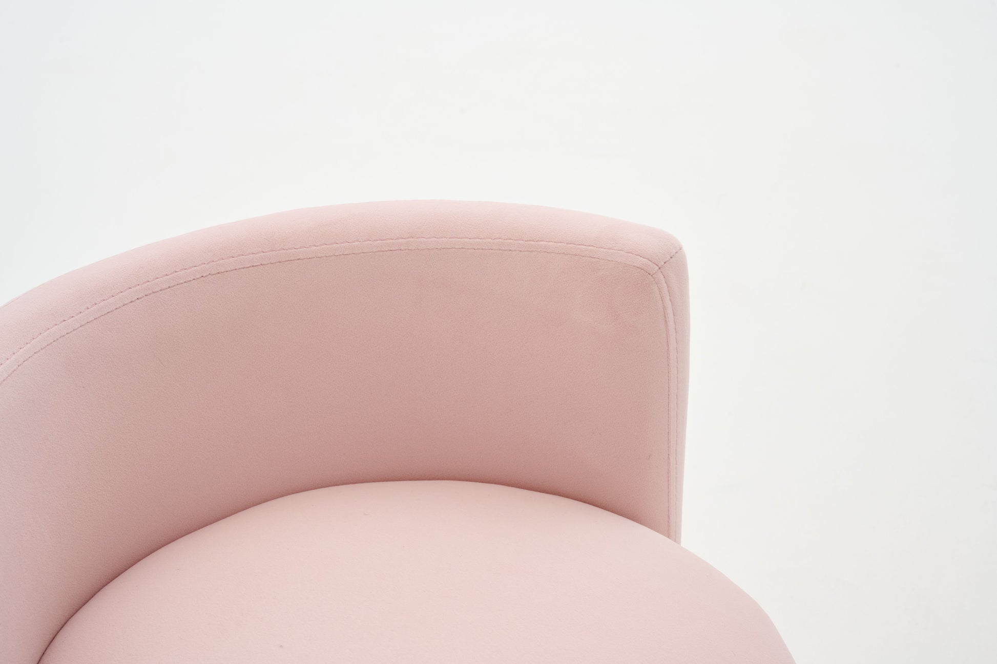 075-Velvet Fabric Swivel Accent Chair, Comfy Barrel Vanity Chair With Curved Backrest, Upholstered Storage Chair For Primary Living Room, Pink image 11
