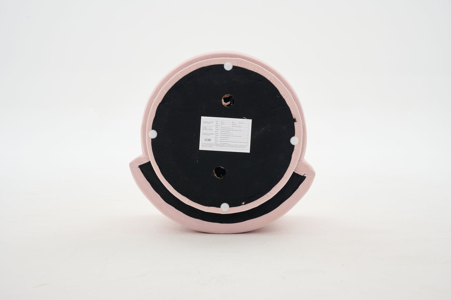 075-Velvet Fabric Swivel Accent Chair, Comfy Barrel Vanity Chair With Curved Backrest, Upholstered Storage Chair For Primary Living Room, Pink image 6