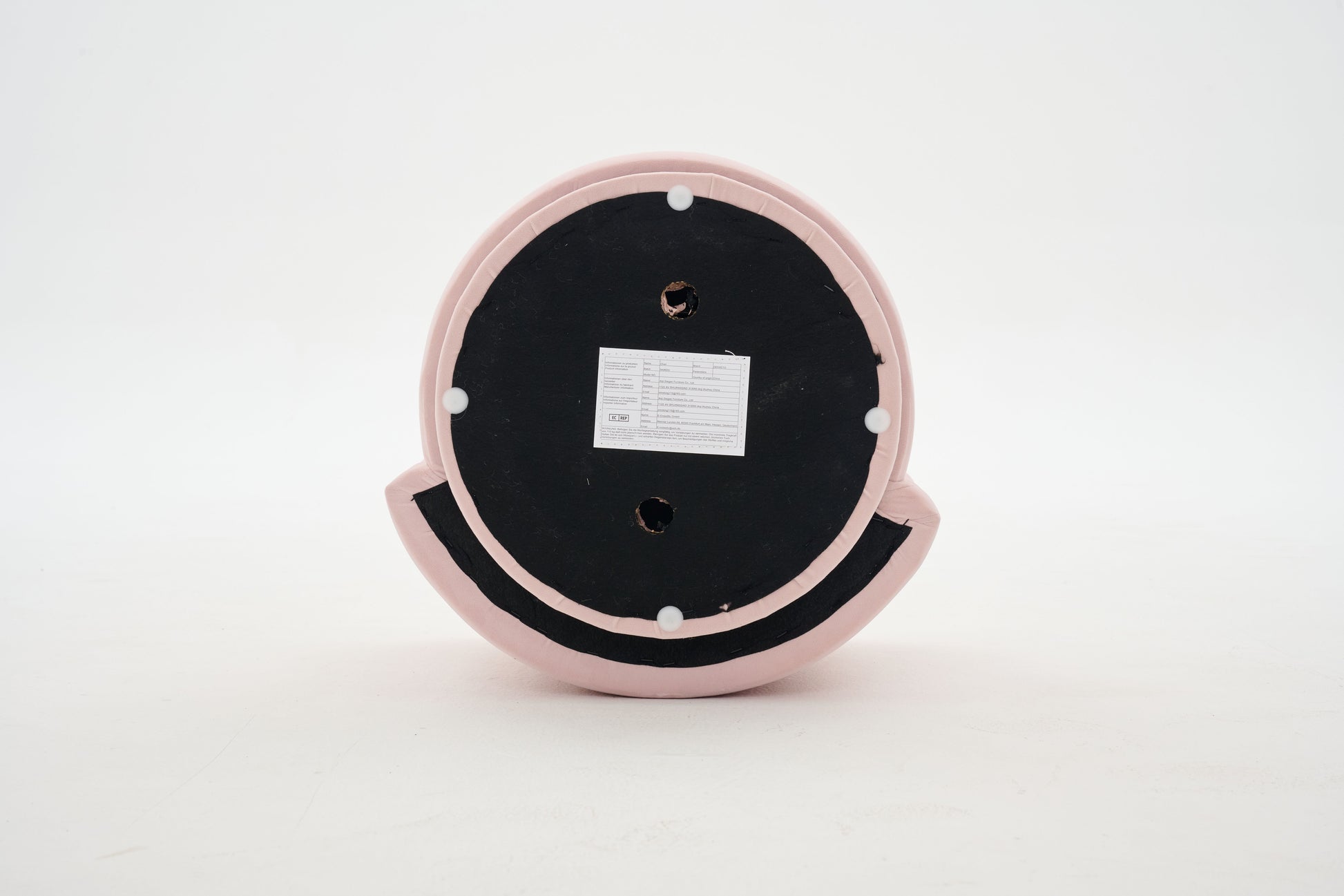 075-Velvet Fabric Swivel Accent Chair, Comfy Barrel Vanity Chair With Curved Backrest, Upholstered Storage Chair For Primary Living Room, Pink image 6