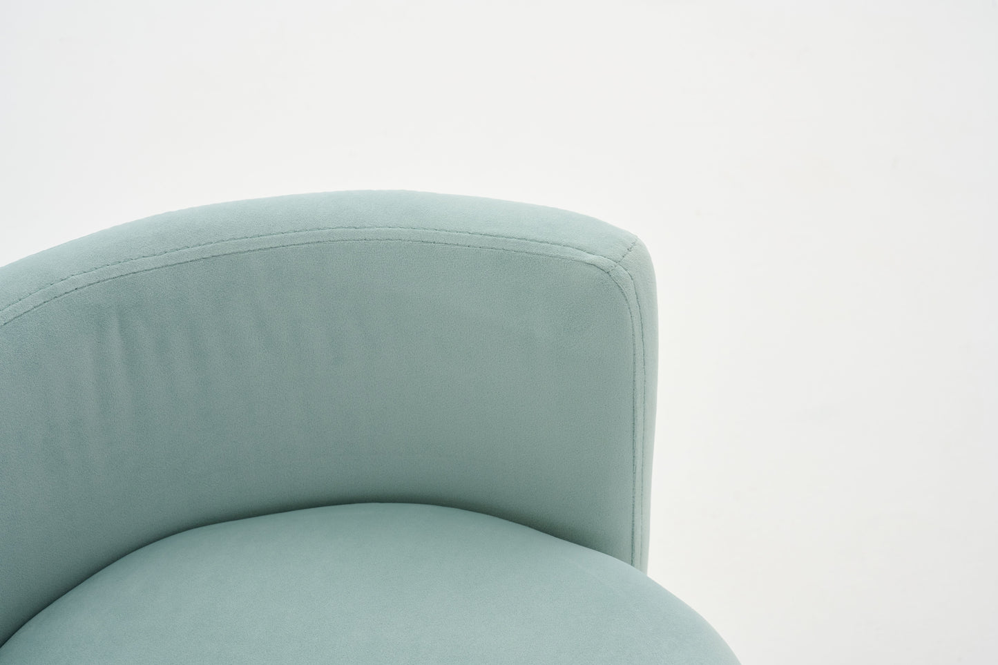 075-Velvet Fabric Swivel Accent Chair, Comfy Barrel Vanity Chair With Curved Backrest, Upholstered Storage Chair For Primary Living Room, Aqua image 9