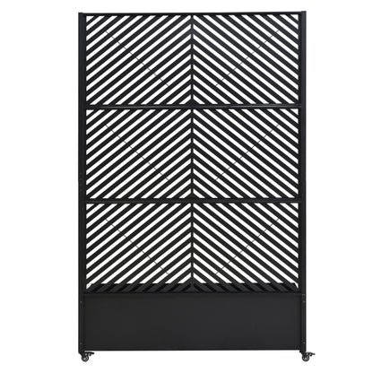 Metal Raised Garden Bed with Wheels and Trellis,73"x47"x16" Planter Box for Climbing Plants, Vegetables & Vines, Features Privacy Screen and Drainage Holes image 5