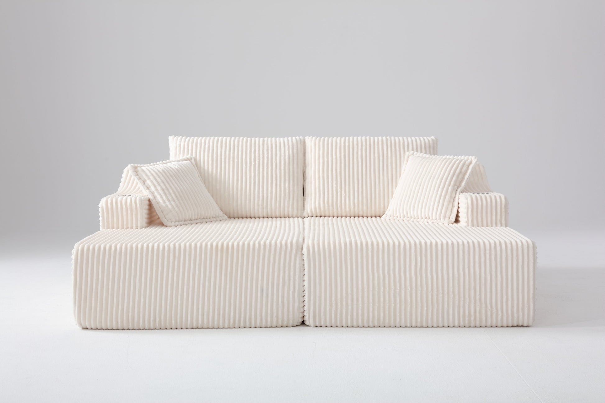 83'' Oversized Double Chaise Lounge, Boneless Lounge Couch Sofa Bed with Deep Seat & 6 Pillows image 1