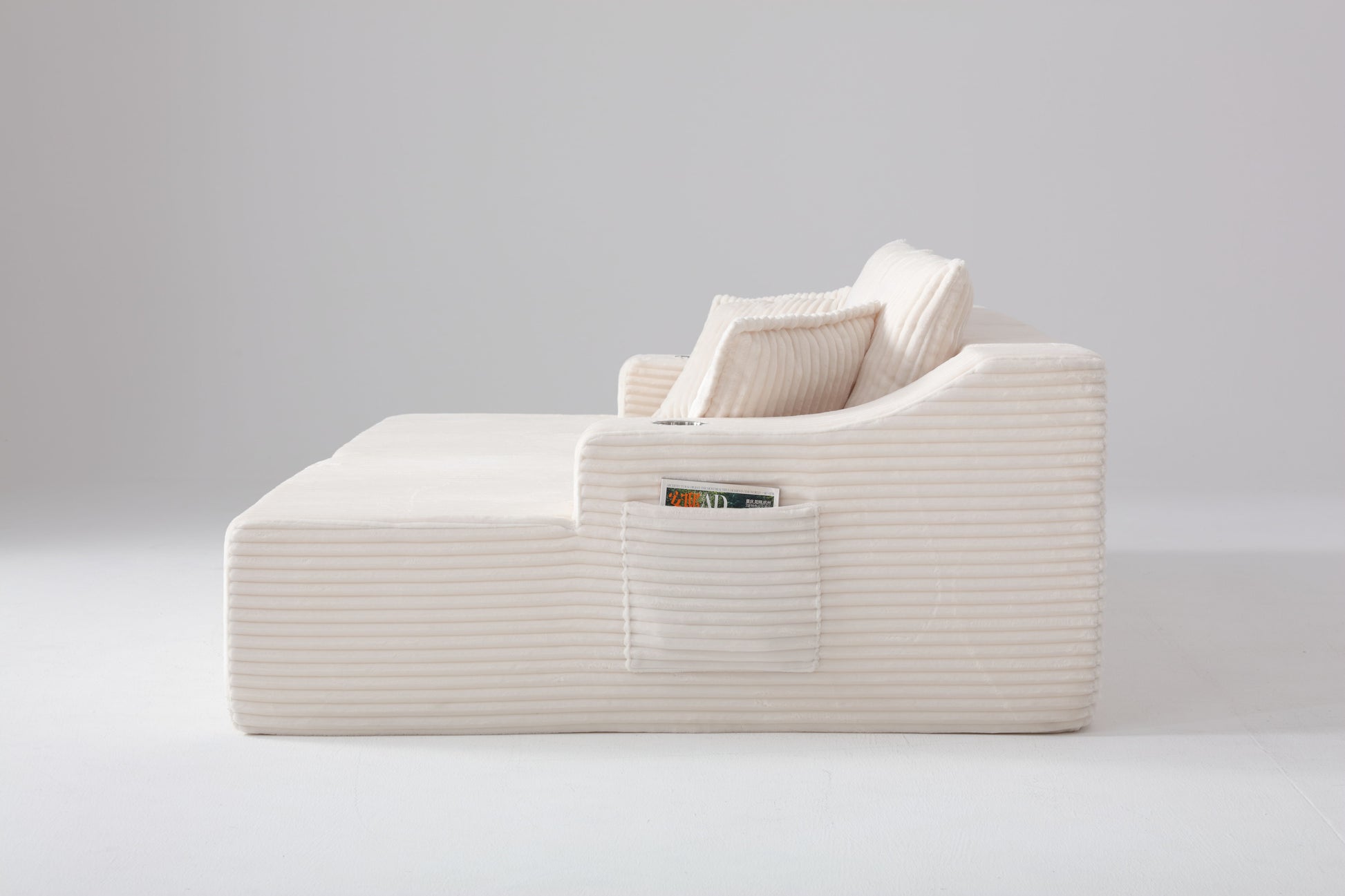 83'' Oversized Double Chaise Lounge, Boneless Lounge Couch Sofa Bed with Deep Seat & 6 Pillows image 2