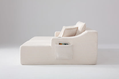 83'' Oversized Double Chaise Lounge, Boneless Lounge Couch Sofa Bed with Deep Seat & 6 Pillows image 2