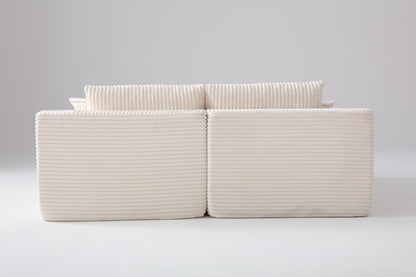 83'' Oversized Double Chaise Lounge, Boneless Lounge Couch Sofa Bed with Deep Seat & 6 Pillows image 3