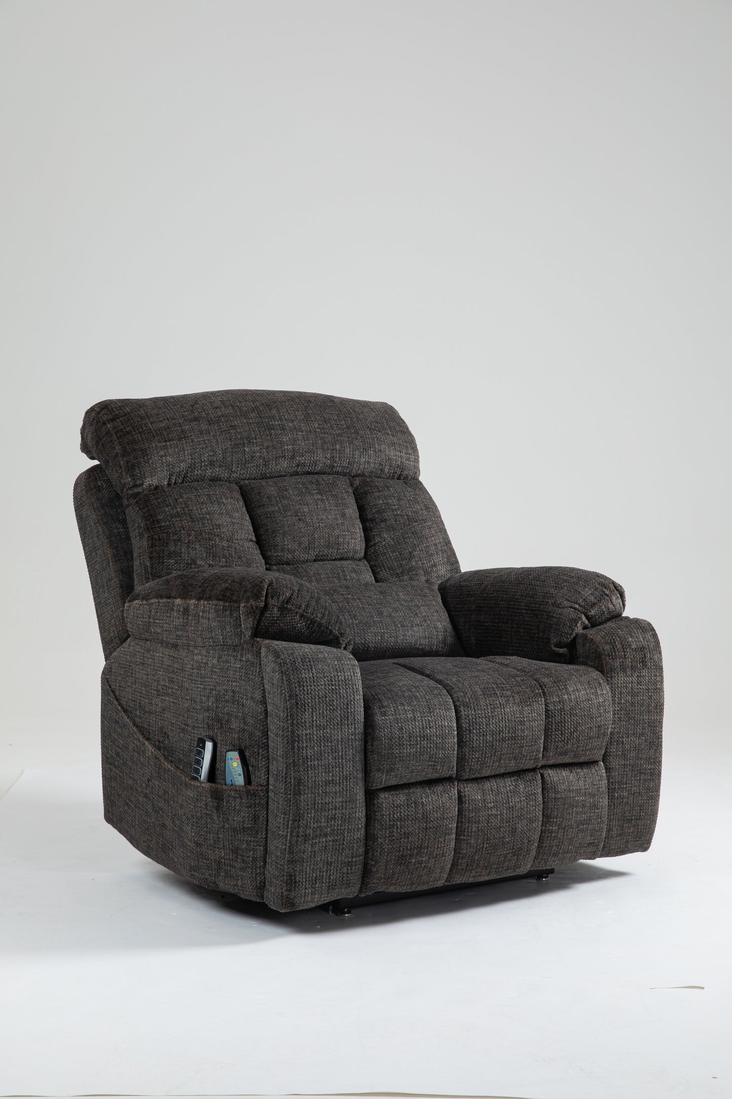 Old age electric lift chair, flat high density foam electric sofa, with heating and massage functions, can tilt to 180 degrees, 2 pocket cup holders, 2 remote controls, 4 OKIN motors image 1