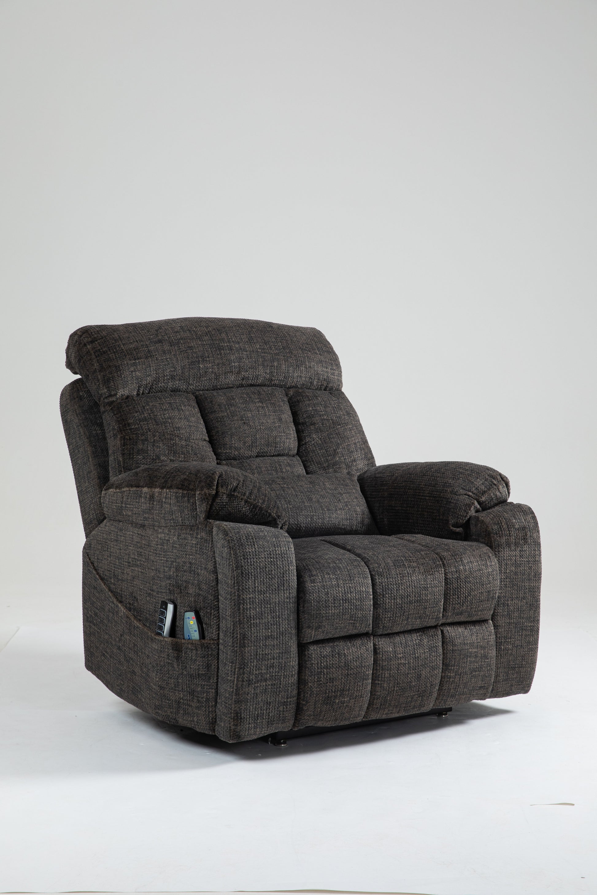 Old age electric lift chair, flat high density foam electric sofa, with heating and massage functions, can tilt to 180 degrees, 2 pocket cup holders, 2 remote controls, 4 OKIN motors image 1