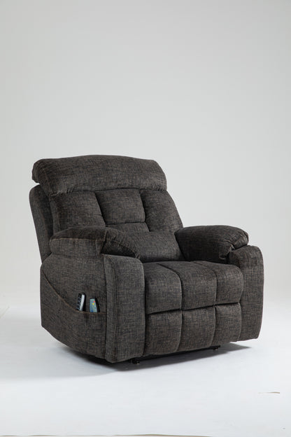 Old age electric lift chair, flat high density foam electric sofa, with heating and massage functions, can tilt to 180 degrees, 2 pocket cup holders, 2 remote controls, 4 OKIN motors image 1