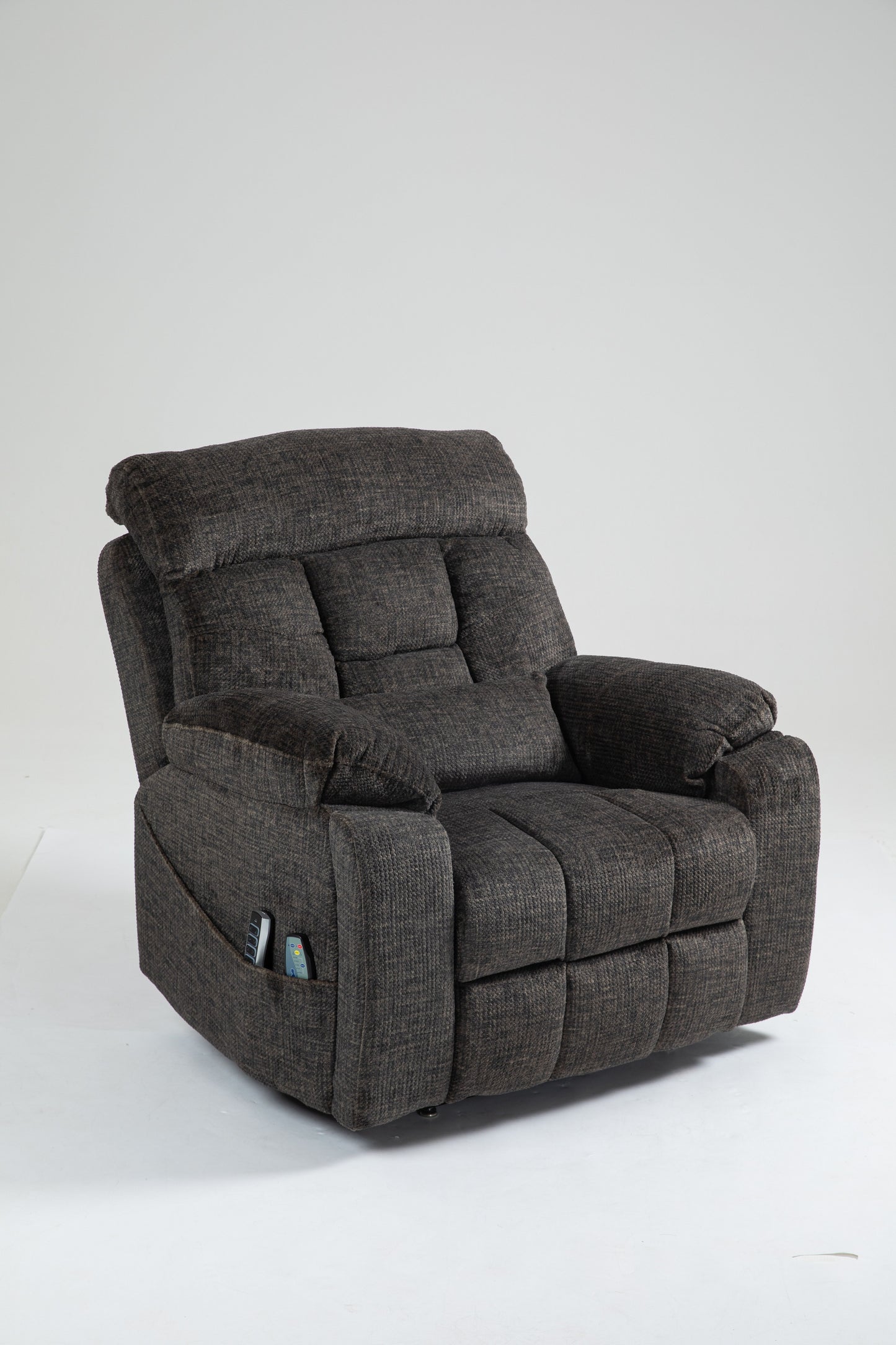Old age electric lift chair, flat high density foam electric sofa, with heating and massage functions, can tilt to 180 degrees, 2 pocket cup holders, 2 remote controls, 4 OKIN motors image 11
