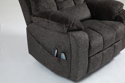 Old age electric lift chair, flat high density foam electric sofa, with heating and massage functions, can tilt to 180 degrees, 2 pocket cup holders, 2 remote controls, 4 OKIN motors image 4
