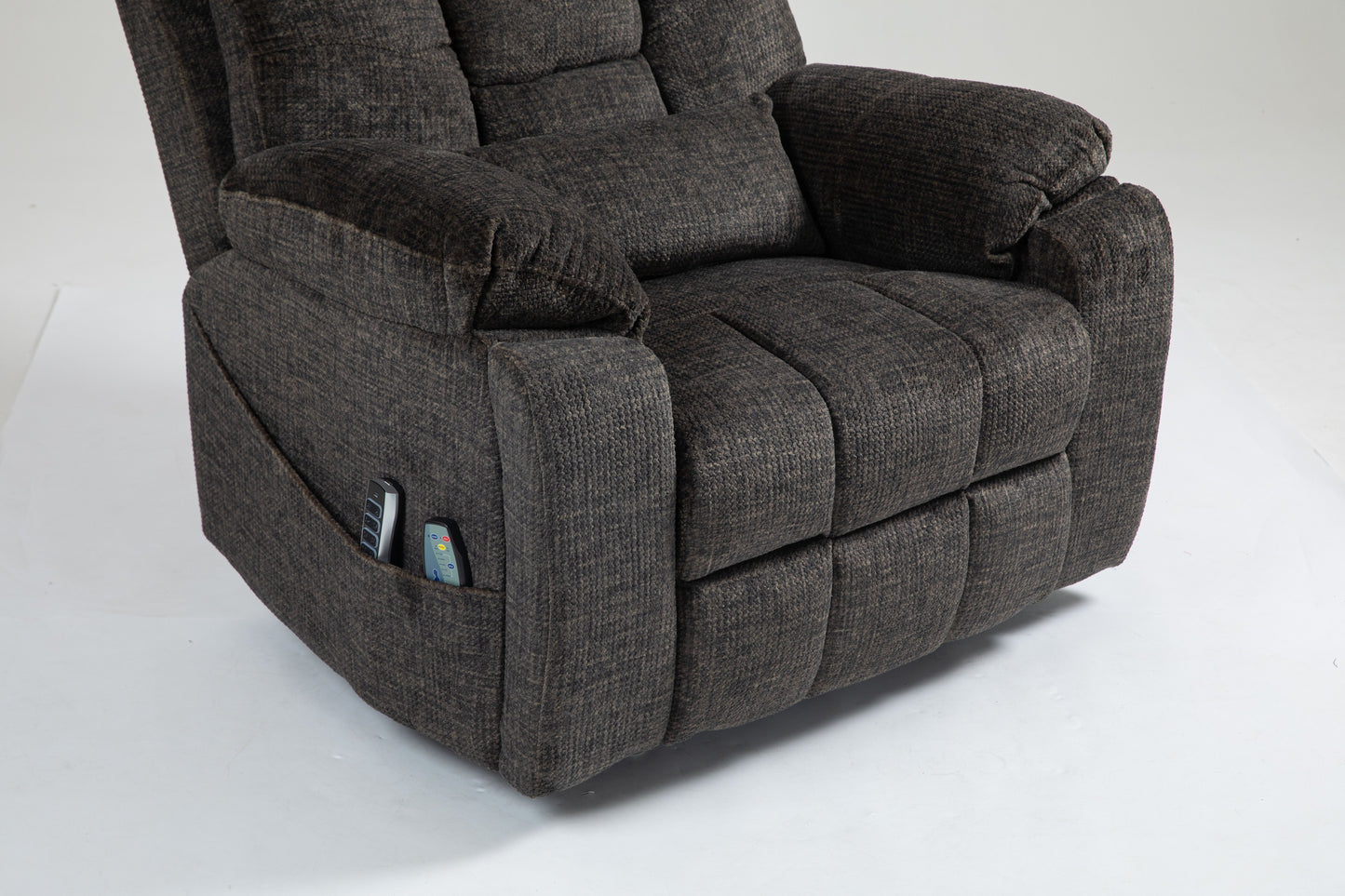Old age electric lift chair, flat high density foam electric sofa, with heating and massage functions, can tilt to 180 degrees, 2 pocket cup holders, 2 remote controls, 4 OKIN motors image 5