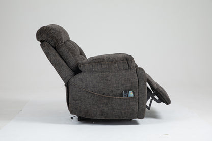 Old age electric lift chair, flat high density foam electric sofa, with heating and massage functions, can tilt to 180 degrees, 2 pocket cup holders, 2 remote controls, 4 OKIN motors image 6
