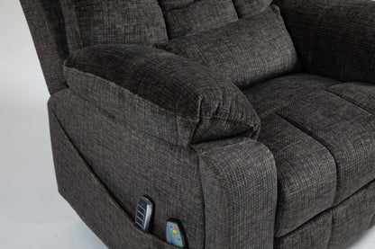 Old age electric lift chair, flat high density foam electric sofa, with heating and massage functions, can tilt to 180 degrees, 2 pocket cup holders, 2 remote controls, 4 OKIN motors image 8