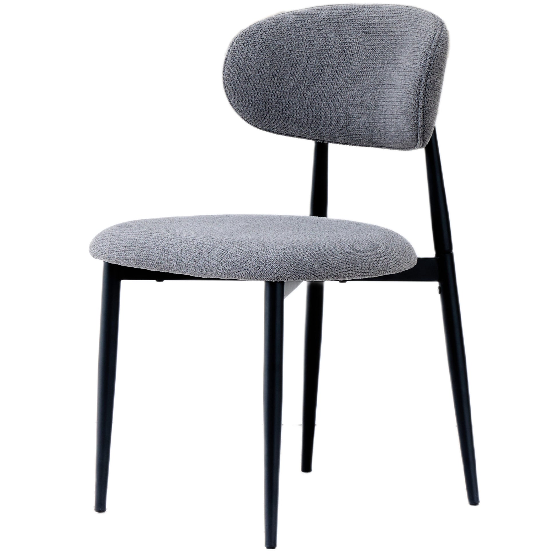 Fabric Dining Chairs, Upholstered Side Chairs with Black Metal Legs, 32.8" H x 19.6" W x 22" D, 19.3" Seat-High, Modern Kitchen Chairs for Dining Room, Living Room-Seat of 2,Black Frame and Grey Seat image 10