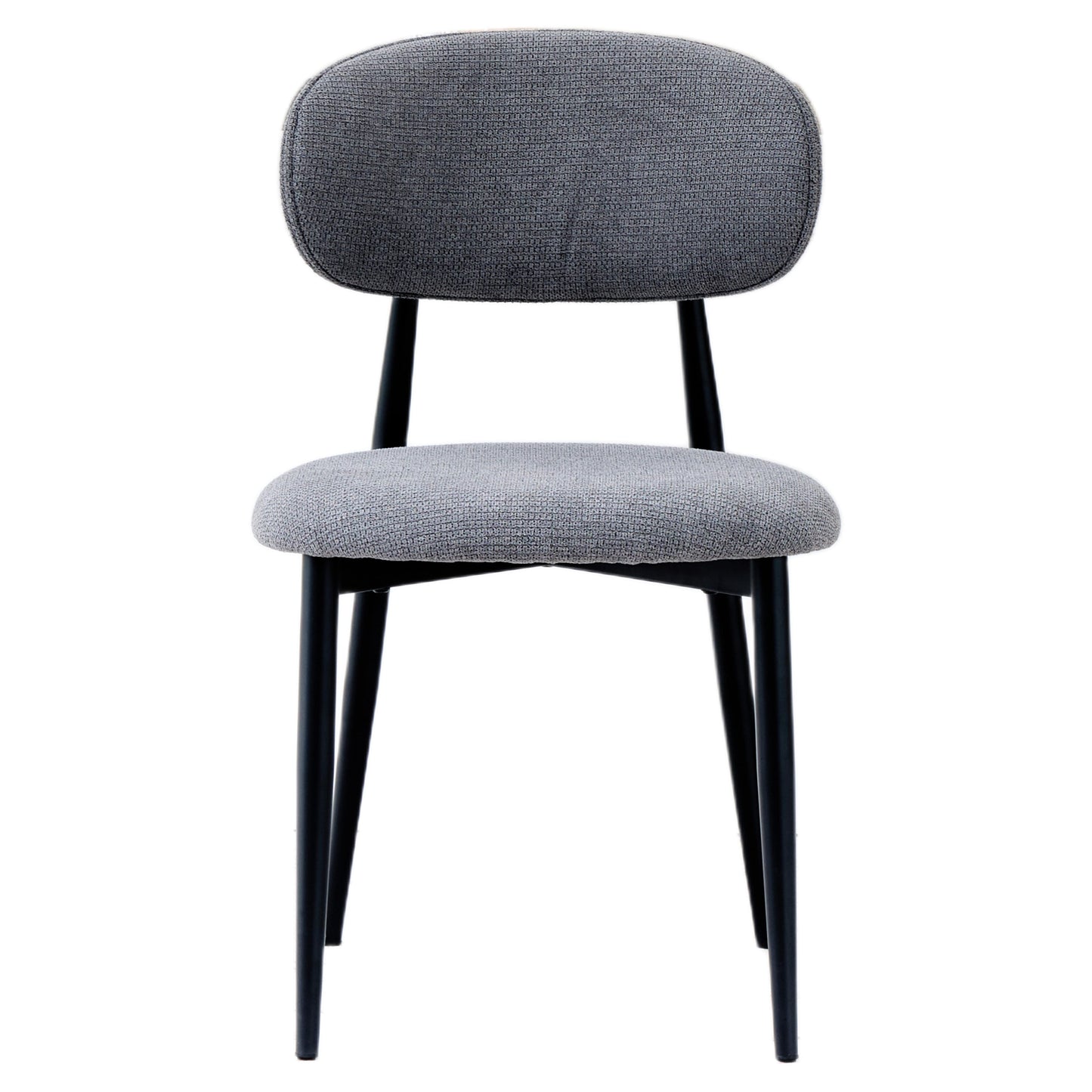 Fabric Dining Chairs, Upholstered Side Chairs with Black Metal Legs, 32.8" H x 19.6" W x 22" D, 19.3" Seat-High, Modern Kitchen Chairs for Dining Room, Living Room-Seat of 2,Black Frame and Grey Seat image 9