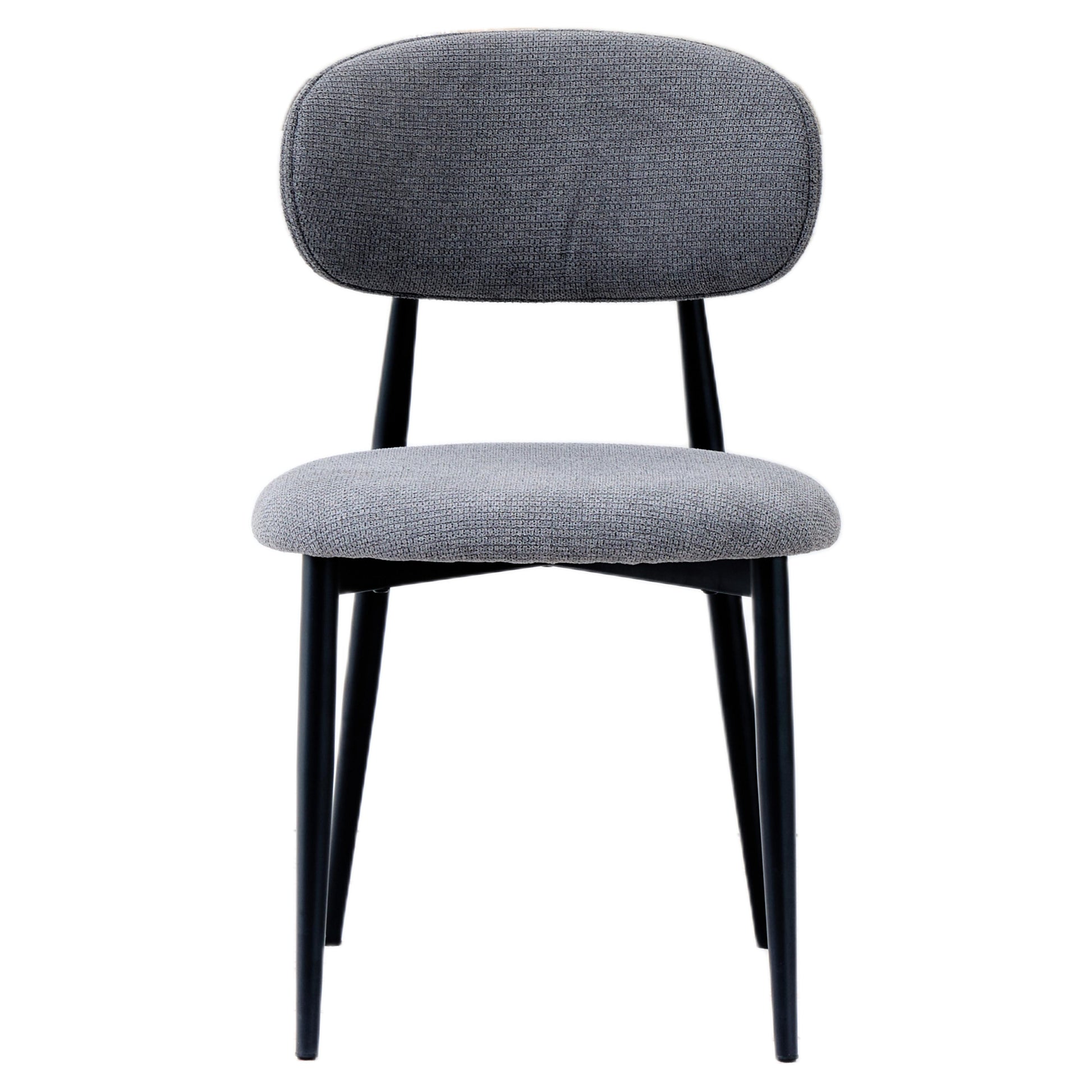 Fabric Dining Chairs, Upholstered Side Chairs with Black Metal Legs, 32.8" H x 19.6" W x 22" D, 19.3" Seat-High, Modern Kitchen Chairs for Dining Room, Living Room-Seat of 2,Black Frame and Grey Seat image 9