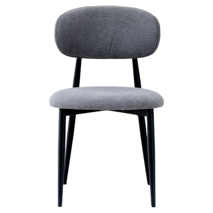 Fabric Dining Chairs, Upholstered Side Chairs with Black Metal Legs, 32.8" H x 19.6" W x 22" D, 19.3" Seat-High, Modern Kitchen Chairs for Dining Room, Living Room-Seat of 2,Black Frame and Grey Seat image 9