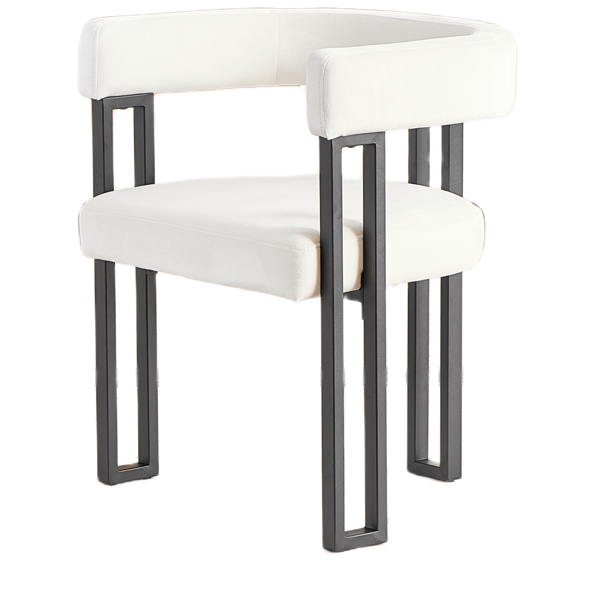 Upholstered Dining Chairs, 25.2×21.3×28.7 Inch, Soft Fabric Cushioned Accent Armchairs, Set of 2, Modern Side Chairs for Dining Room or Living Room-Beige Fabric Black Metal Frame image 10