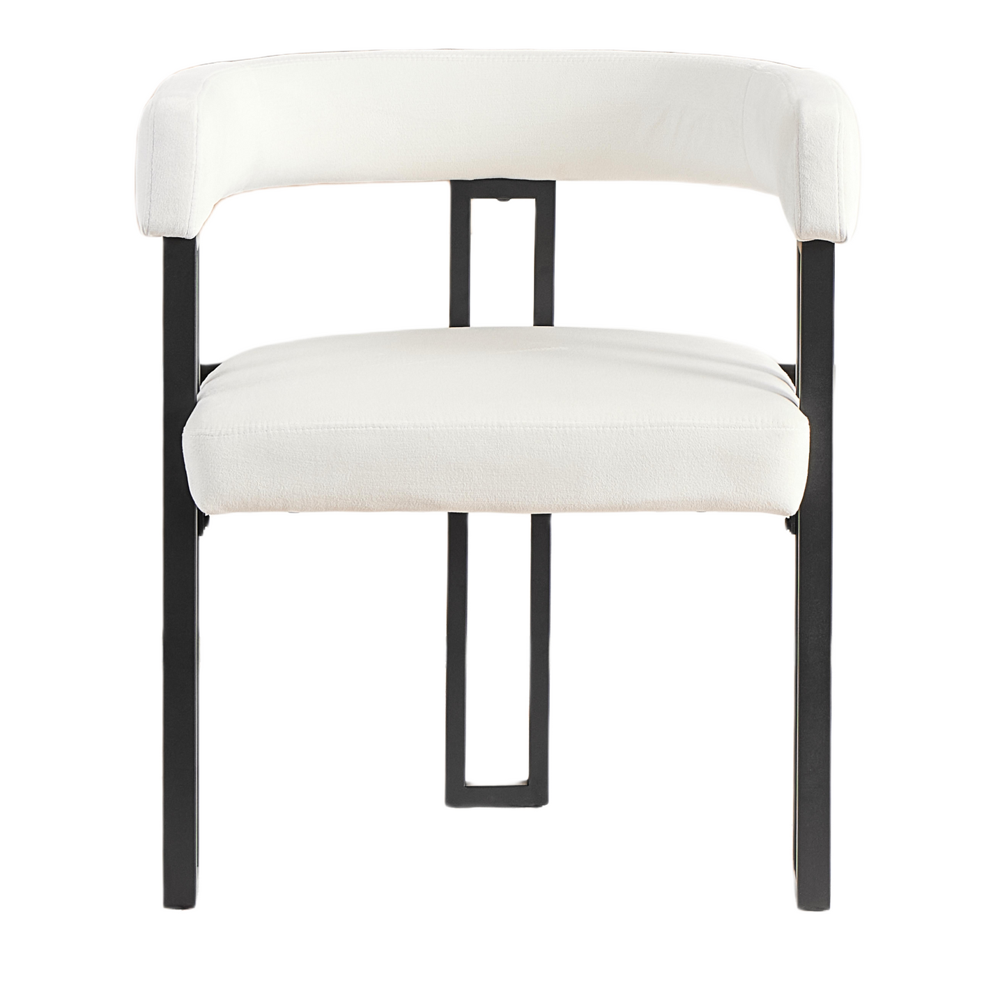 Upholstered Dining Chairs, 25.2×21.3×28.7 Inch, Soft Fabric Cushioned Accent Armchairs, Set of 2, Modern Side Chairs for Dining Room or Living Room-Beige Fabric Black Metal Frame image 9