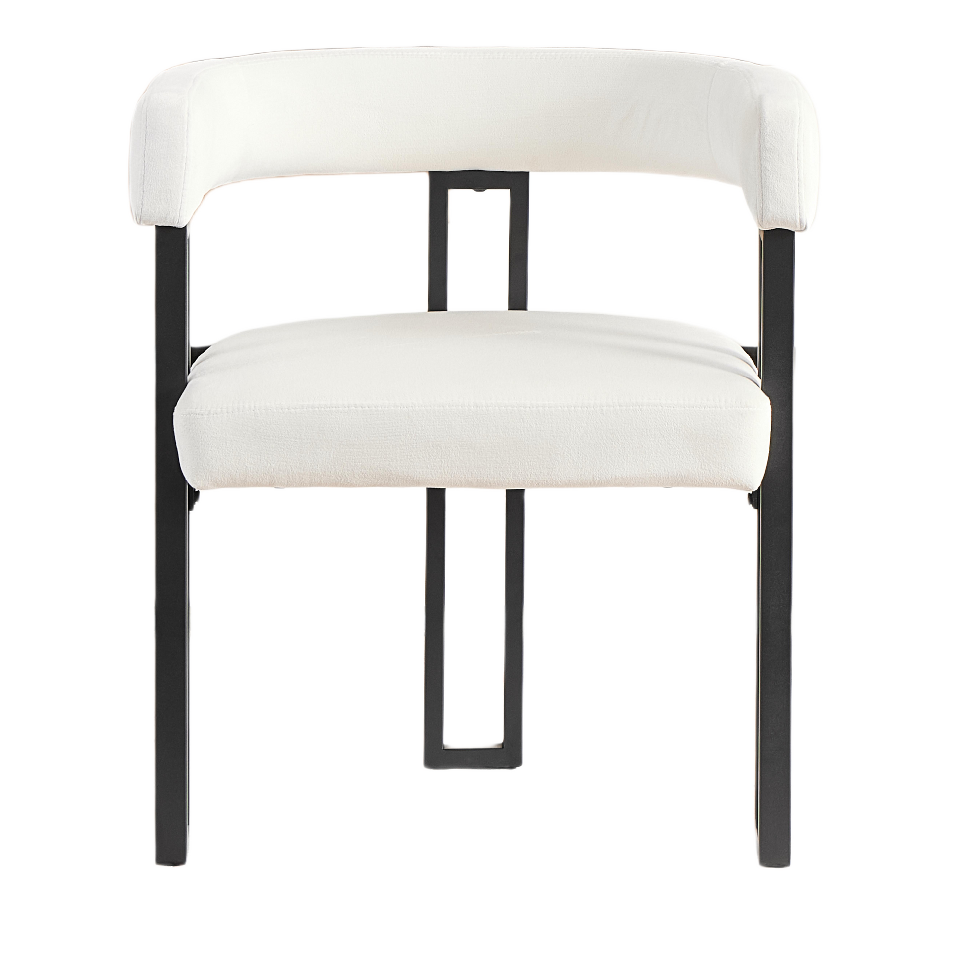 Upholstered Dining Chairs, 25.2×21.3×28.7 Inch, Soft Fabric Cushioned Accent Armchairs, Set of 2, Modern Side Chairs for Dining Room or Living Room-Beige Fabric Black Metal Frame image 9