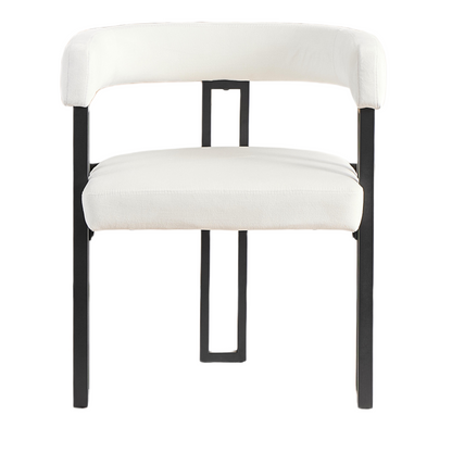 Upholstered Dining Chairs, 25.2×21.3×28.7 Inch, Soft Fabric Cushioned Accent Armchairs, Set of 2, Modern Side Chairs for Dining Room or Living Room-Beige Fabric Black Metal Frame image 9