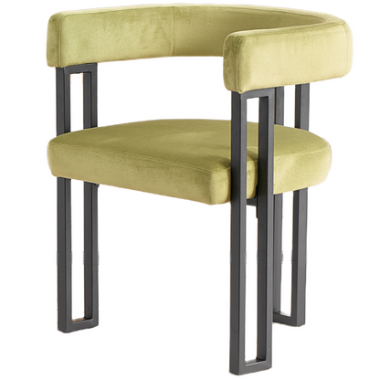 Upholstered Dining Chairs, 25.2×21.3×28.7 Inch, Soft Fabric Cushioned Accent Armchairs, Set of 2, Modern Side Chairs for Dining Room or Living Room-Green Fabric Black Metal Frame image 10
