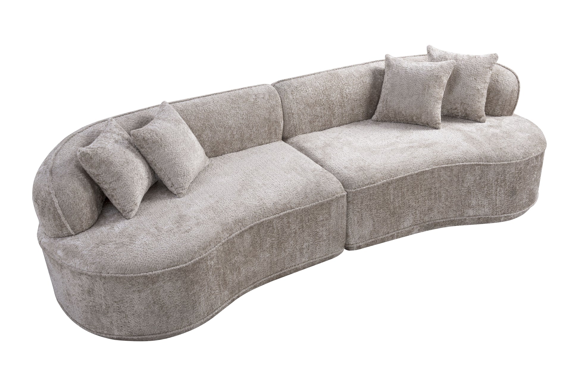 Modern Curved L-Shape Luxury Sectional Oversized Sofa: Minimalist Design, Comfy Sleeper Couch for Living Room, Apartment & Reception Spaces,No Assembly Required image 3