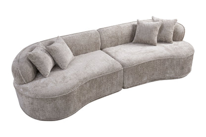 Modern Curved L-Shape Luxury Sectional Oversized Sofa: Minimalist Design, Comfy Sleeper Couch for Living Room, Apartment & Reception Spaces,No Assembly Required image 3