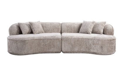 Modern Curved L-Shape Luxury Sectional Oversized Sofa: Minimalist Design, Comfy Sleeper Couch for Living Room, Apartment & Reception Spaces,No Assembly Required image 4